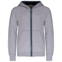 Kindersweatvest met capuchon Oxford Grey / Navy 6/8 jaar Kindersweatvest met capuchon Oxford Grey / Navy 6/8 jaar