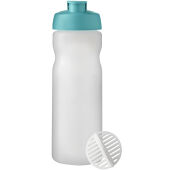 Baseline® Plus 650 ml sportfles met shaker bal - Aqua/Mat helder