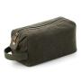 HERITAGE WAXED CANVAS WASH BAG, OLIVE GREEN, One size, QUADRA