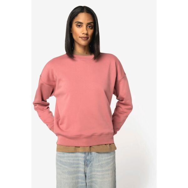 Ecologische dames sweater met ronde hals en afhangende mouwen Antique Rose XS Ecologische dames sweater met ronde hals en afhangende mouwen Antique Rose XS