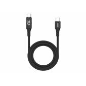 Sitecom CA-1005 USB-C to USB-C Power cable with LED display - Zwart