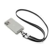Nivo RCS recycled PET Crossbody lanyard, zwart