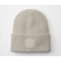 DEEP CUFFED TONAL PATCH BEANIE, NATURAL STONE, One size, BEECHFIELD