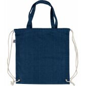 Gerecycled denim trekkoordrugtas Dex blauw