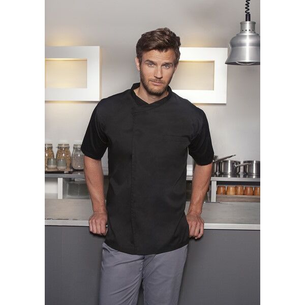 Short-Sleeve Throw-Over Chef Shirt Basic