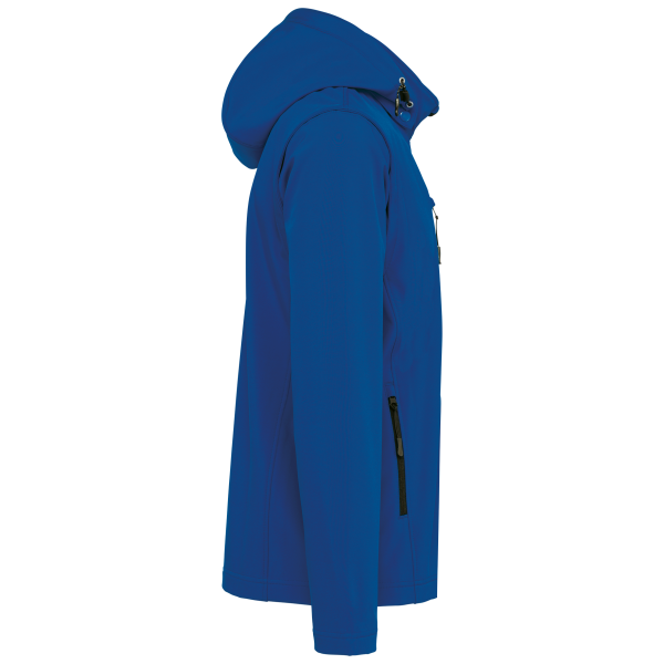 3-laags uniseks softshelljas met afneembare capuchon en mouwen Dark Royal Blue XXL 3-laags uniseks softshelljas met afneembare capuchon en mouwen Dark Royal Blue XXL