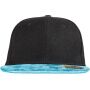 Bronx Glitter Flat Peak Snapback Cap black/turquoise one size