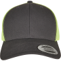 Tweekleurige Retro Truckerpet Charcoal / Neon Green One Size