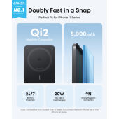 Anker Nano Wireless Power Bank 5K 15W MagGo slim Qi 2.0, zwart