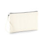 Canvas Wristlet Pouch - Natural/Black - One Size