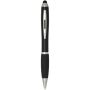 Nash RCS balpen met stylus van gerecycled plastic met gekleurde behuizing en zwarte grip (blauwe inkt) - Zwart