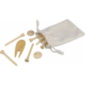 Houten golftees-set Nyssa bruin