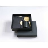 Laura geschenkset met A5 notitieboek met harde kaft en balpen (zwarte inkt) - Zwart