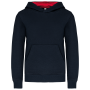 Kinder Sweater met gecontrasteerde capuchon Navy / Red 12/14 jaar Kinder Sweater met gecontrasteerde capuchon Navy / Red 12/14 jaar