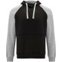 Badet unisex tweekleurige hoodie - Zwart/Heather grijs - 3XL
