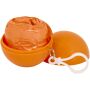 Fog poncho in ronde plastic verpakking met karabijnhaak - Oranje