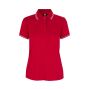Contrast poloshirt | stretch | dames - Rood, 4XL