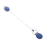 Roller clip sleutelhanger gemaakt van RCS gerecycled plastic, blauw