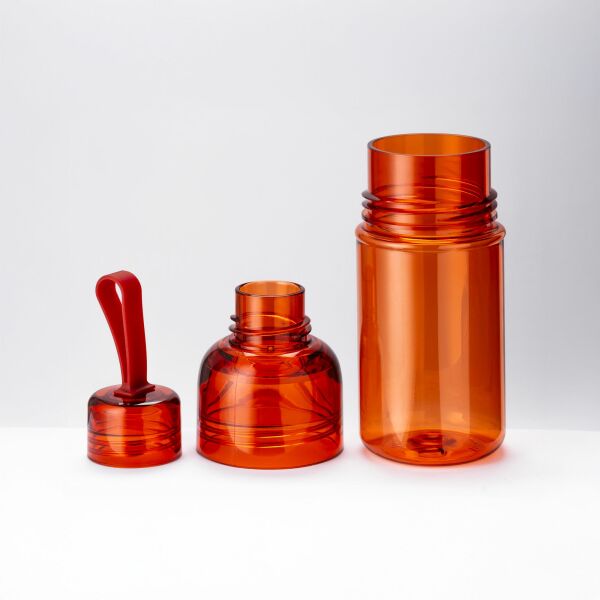 Transparante drinkfles met draaglus | Rood Transparante drinkfles met draaglus | Rood