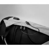 BERLIN - Nylon rugtas powerbank - Grijs BERLIN - Nylon rugtas powerbank - Grijs