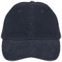 Ecologische uniseks pet met 6 panelen in ribfluweel Navy Blue One Size