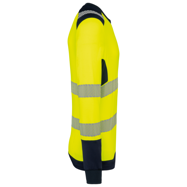 Gerecycled veiligheids-T-shirt lange mouwen Hi Viz Yellow / Navy S Gerecycled veiligheids-T-shirt lange mouwen Hi Viz Yellow / Navy S