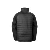BLACK COMPASS PADDED SOFTSHELL JACKET, BLACK/RED, 4XL, RESULT