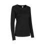 Interlock T-shirt | lange mouw | dames - Zwart, S