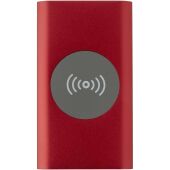 Juice type-C draadloze powerbank van 4000 mAh van gerecycled aluminium - Rood