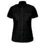 Damespilootoverhemd korte mouwen Black XL