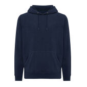 Iqoniq Trivor gerecycled polyester fleece hoodie, donkerblauw (XXL)