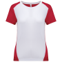 Ecologisch sport-T-shirt in twee kleuren voor dames White / Red XS