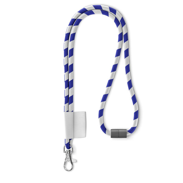 Polyester 2-kleurige koord-lanyard met full color label Polyester 2-kleurige koord-lanyard met full color label