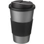 Americano® 350 ml geïsoleerde beker met handvat - Zilver/Zwart Americano® 350 ml geïsoleerde beker met handvat - Zilver/Zwart