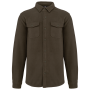 Overshirt van fleece met sherpavoering Dark Khaki / Storm Grey S