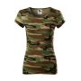 T-shirt women's Camo Pure camouflage brown XXL
