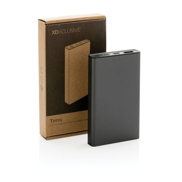 Terra RCS gerecyclede aluminium powerbank 5.000 mAh, grijs Terra RCS gerecyclede aluminium powerbank 5.000 mAh, grijs