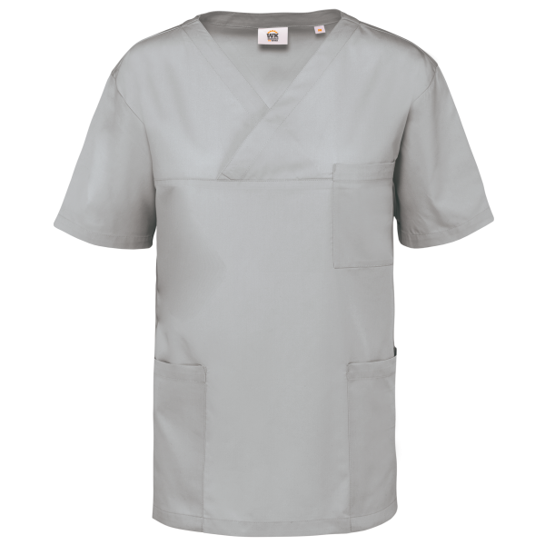 Unisex tuniek met korte mouwen van polykatoen Snow Grey 4XL Unisex tuniek met korte mouwen van polykatoen Snow Grey 4XL