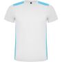 Detroit unisex sportshirt met korte mouwen - Wit/Turquoise - M
