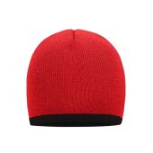 Beanie with Contrasting Border red/black
