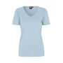 Interlock T-shirt | v-hals | dames - Lichtblauw, XL
