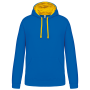 Sweater met contrasterende capuchon Light Royal Blue / Yellow XXL