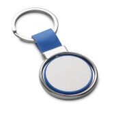 ALBRIGHT. Metalen en PU sleutelhanger geschikt voor personalisatie door doming