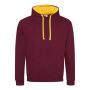 VARSITY HOODIE, BURGUNDY/GOLD, XXL, JUST HOODS
