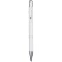 Moneta balpen van gerecycled aluminium (blauwe inkt) - Wit