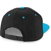 Tweekleurige 5-panel snapbackpet Black / Surf Blue One Size
