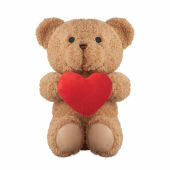 SNUGGLE - Pluche teddybeer met hart 23cm - Rood