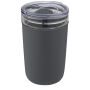 Bello 420 ml glazen beker met buitenwand van gerecycled plastic - Grijs Bello 420 ml glazen beker met buitenwand van gerecycled plastic - Grijs