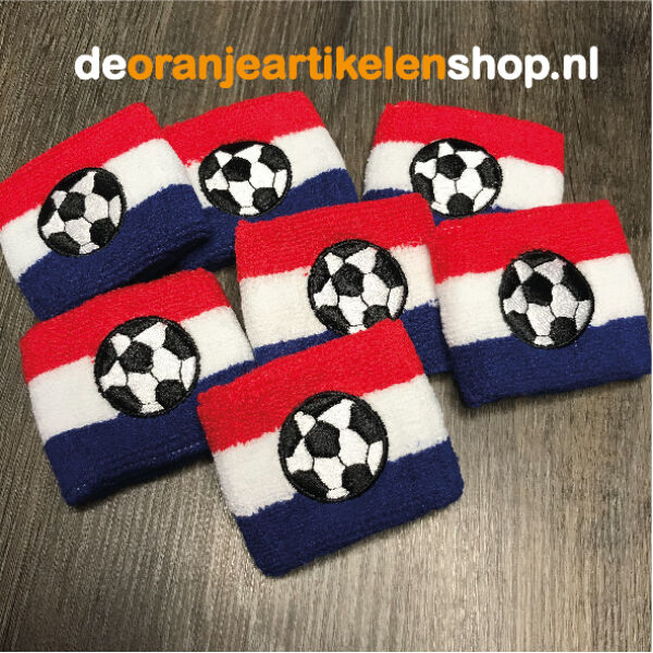 Holland zweetband rood wit blauw met bal