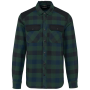 Geruit overshirt met zakken Forest Green / Navy Checked / Black 5XL